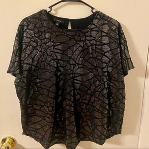 Black Metallic Blouse by Alfani